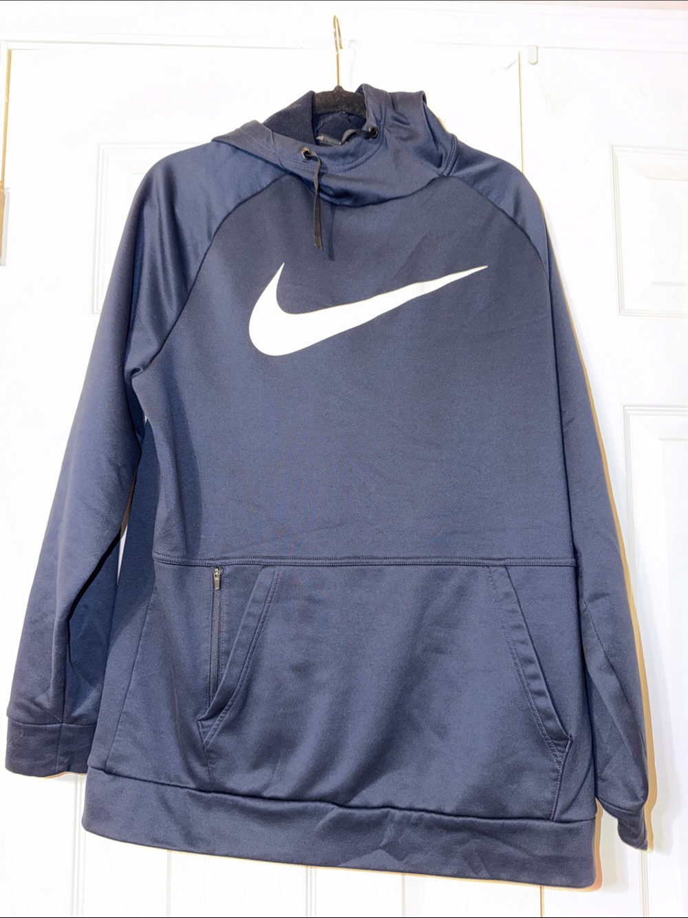 Nike Men’s Dark Blue Hoodie with White Swoosh